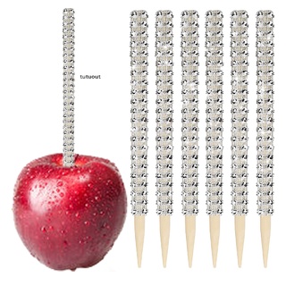 tutuout 30 piezas de diamantes de imitación bling candy bambú palos de fruta brochetas palos de madera piruleta co (2)