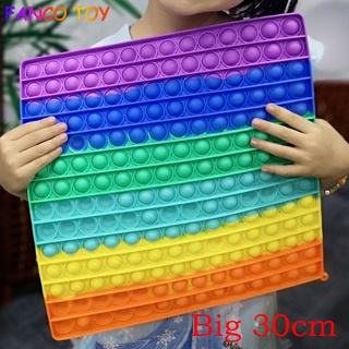 T65 30 cm 40 cm.grande juguete grande arco iris forma cuadrada precio barato vender empuje animoso burbuja Fidget sensorial con juguete Dimple