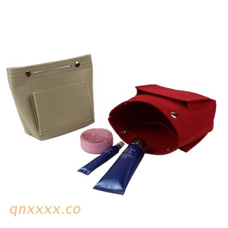 qnxxxx Felt Makeup Cosmetic Bag Multi-Pockets Toiletry Case Handbag Travel Organizer