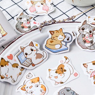 45 unids/set de pegatinas de gato japonés, decoración de diario, DIY, álbum de recortes