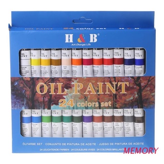 MEMORY 24 Colores Profesional Pintura Al Óleo Dibujo Pigmento 12ml Tubos Conjunto Artista Suministros De Arte Para Principiantes
