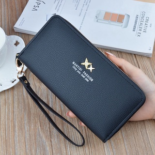 cartera larga bolsa de teléfono cremallera estilo coreano moda mamá cartera de gran capacidad embrague de moneda