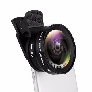 2 en 1 lente universal de cámara hd ángulo super amplio 0.45 x 12.5 x macro para celular iphone/android