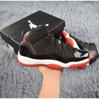 nike original air jordan 11 aj11 retro criado negro blanco varsity rojo playoffs zapatos de baloncesto