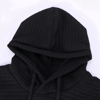 2 piezas sudaderas con capucha de los hombres con capucha masculino de manga larga de Color sólido sudadera con capucha jersey chándal XL, negro y gris claro (4)
