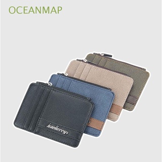 Oceanmap Mini Slim cartera Ultra-delgada tarjeta de identificación caso de los hombres monedero clip de dinero moda Multi bolsillos de tarjetas de cuero de la PU Bifold titular de la tarjeta de visita/Multicolor