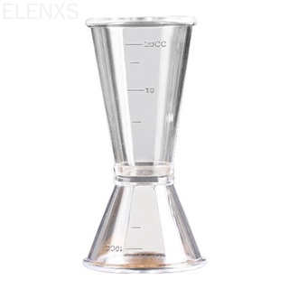 Doble claro Jigger onza taza de resina plástica leche té café mezcla Oz escala taza medidora barra de casa aplica ELEN (1)