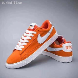 [en stock] Nike hombres y mujeres de moda zapatos deportivos Trailblazer serie naranja rojo hombres y mujeres amantes zapatos zapatos de lona (4)