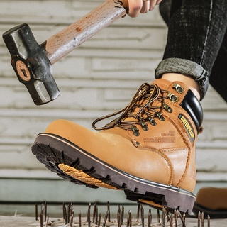 Caterpillar Botas De Seguridad Para Hombre De Acero Del Dedo Pie Industrial Zapatos Anti-Aplastamiento De Goma Antideslizante Protección