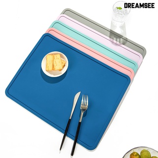 dreamsee - mantel individual de comedor impermeable, aislamiento térmico, silicona, espesar, antideslizante, mesa de cena, mantel individual para niños