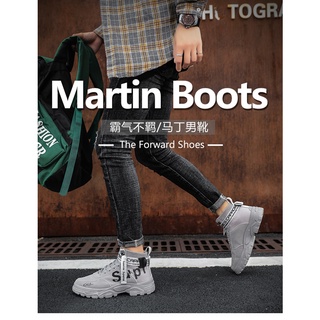 Kasut Martin botas de los hombres de otoño nuevo Vintage británico viento ayudante botas Casual marea zapatos de alta ayuda del desierto botas del ejército (8)