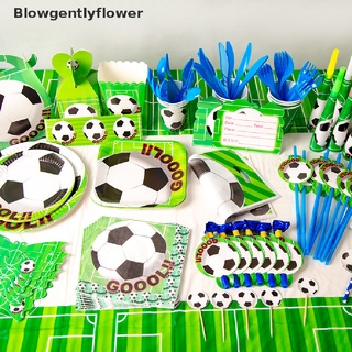 blowgentlyflower fútbol deportes tema niños fiesta de cumpleaños decoración conjunto de fútbol fiesta suministros bgf