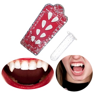 Vampire Teeth Cosplay Denture with Adhesive Ghost False Teeth for Halloween