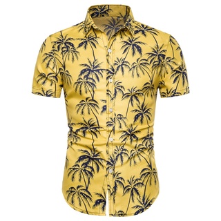 [camisas para hombre] gcei hombres verano bohe lino manga corta camiseta básica blusa ajuste slim impreso top (1)