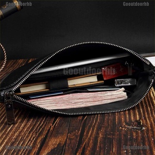 [Gooutdoorhb] Men Large Capacity Long Wallet Handbag Retro Leather Clutch Pouch Bag Business (2)