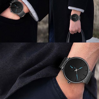 Reloj De pulsera De cuarzo Ultra-delgado impermeable con esfera redonda para hombres (3)