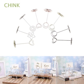 CHINK 1/5pcs Metallic Clamps Stand Romantic Table Numbers Holder Place Card Paper Clamp Fashion Heart Shape Rose Gold Desktop Decoration Wedding Supplies Photos Clips/Multicolor