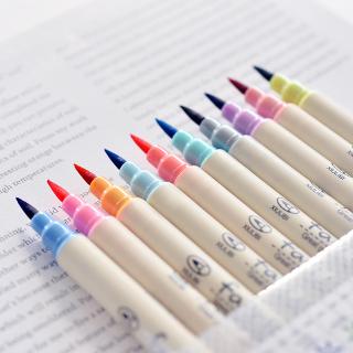 10 pzas/juego de marcadores de colores Pastel/marcadores de pintura y escritura Evidenziatori Pastello punta de fibra suave de diez colores