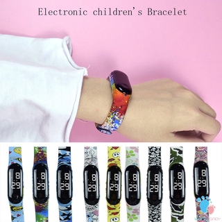[witty] reloj para niños/reloj para niños/reloj deportivo con estampado lindo impermeable con banda de silicona led digital