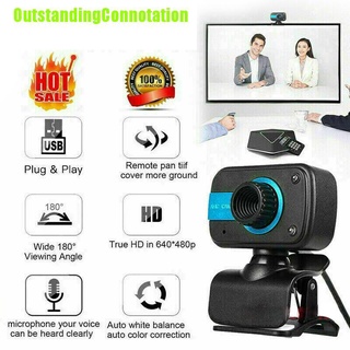 Outstandingconnotation HD Webcam USB computadora cámara Web para PC portátil escritorio Video Cam con micrófono