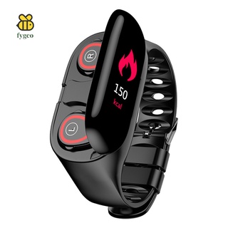 reloj inteligente pulsera bluetooth inalámbrico auriculares 2 en 1 monitor de frecuencia cardíaca para deportes