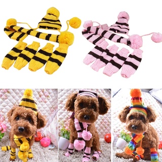ropa para mascotas sombrero de perro bufanda cachorro invierno caliente algodón traje suministros para mascotas accesorio