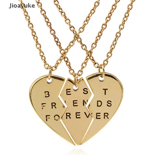 [Jioayuke] Collar Con Colgante De Corazón Roto De Moda 3 Piezas Chic Best Friends Forever .