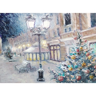 hl snowy city picture redondo 5d adornos diamante diy pintura kit de taladro completo