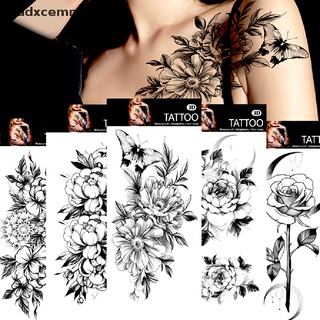 *dddxcemmes* tatuaje temporal impermeable adhesivo oscuro flor flash tatuajes arte brazo falso tatoo venta caliente