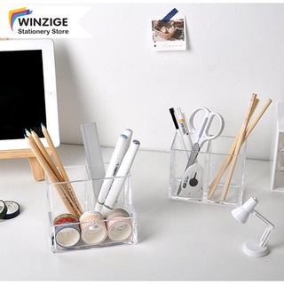 Winzige caja de almacenamiento de acrílico transparente para bolígrafos, caja de almacenamiento, organizador de brochas de maquillaje, caja de almacenamiento estacionaria