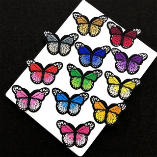 10 Pzs Parches De Bordado De 7 * 4 Cm Para Ropa Multicolor Mariposa Parche Apliques Insignia Pegatinas