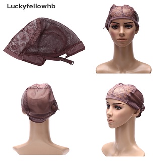 [luckyfellowhb] peluca tejido gorra correas ajustables para hacer pelucas de encaje malla red marrón 1pc [caliente]