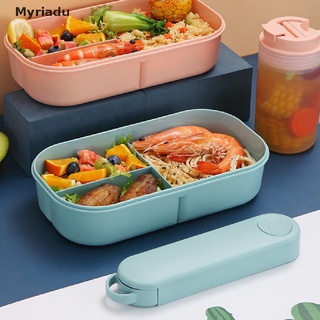 [myriadu] almuerzo para niños microondas recipiente de alimentos con compartimento a prueba de fugas caja bento.
