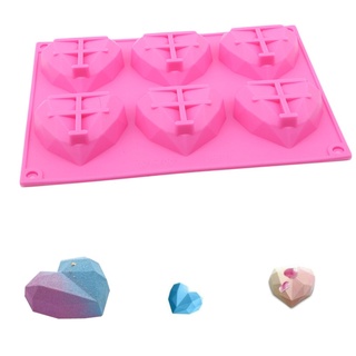 Diamond Heart Dessert 3D Cake Mold Art Mousse Dessert Silicone Mould Chocolate Baking Pan Pastry Tools