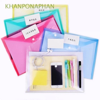 khanponaphan bolsa de archivo de oficina cartera organizador de documentos carpeta de archivos impermeable transparente botón tamaño a4 suministros escolares almacenamiento de papel de negocios/multicolor