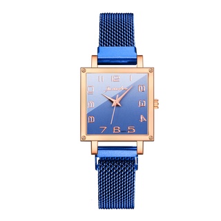 Relojes de pulsera cuadrados de lujo con cierre magnético de lujo para mujer (8)