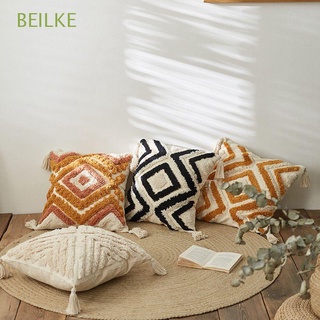 BEILKE 18 x 18 in Pillow Case Geometric Home Textile Boho Pillow Cover Morocco Tassels Bohemia Bedding Square Throw Pillow Cushion Covers (1)