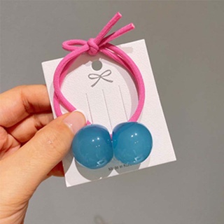 Nueva Moda transparente para niñas accesorios De Cristal Bola Elástica linda banda para el cabello De color Jelly (4)