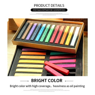Marie Soft Pastel 12/24/36/48 Colores/Set Pintura Crayones Arte Dibujo Tiza Color Crayon Cepillo Papelería Para Estudiantes Regalo (2)