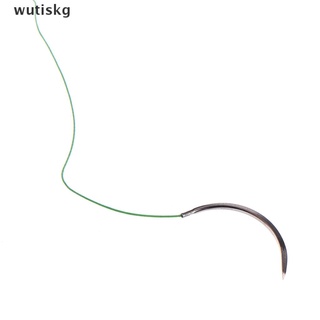 wutiskg 12 piezas de poliéster trenzado aguja médica sutura monofilamento hilo práctica kit co