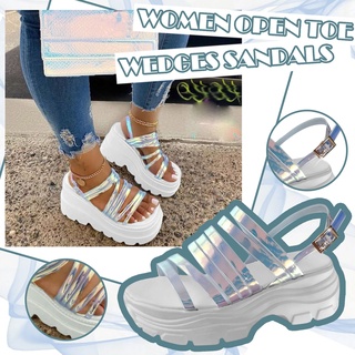 xyh de las mujeres de la moda Casual verano abierto dedo del pie plataformas cuñas sandalias zapatos (1)