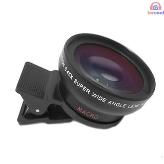 [L.S] lente Universal de cámara de teléfono celular de 37 mm de rosca Smartphone lente 0.45X 49UV Macro y lente de gran angular con Clip