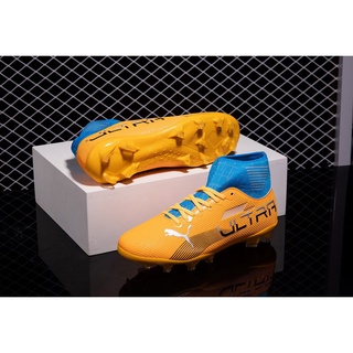 [Penghantaran Ekspres] Puma High top botas de fútbol al aire libre zapatos de fútbol pero bola sepak profesional (5)