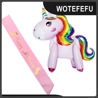 [wotefefu] Banda y globo unicornio unicornio Para cumpleaños/decoración De festivales