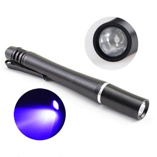 Portátil Mini UV Penlight 395nm 365nm pluma luz linterna para el pegamento curado Detector de dinero luz ultravioleta con Clip de bolsillo