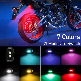 Mini Luz De Advertencia De Cola Para Motocicleta Drone Estroboscópica LED 7 Colores Indicador De Señal De Giro Reajuste Universal Accesorios De Moto (4)