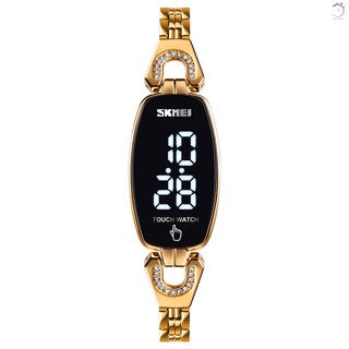 [mejor] Reloj Digital LED SKMEI para mujer/reloj de pulsera de moda para mujer/reloj de pulsera con pantalla de fecha 3ATM impermeable con correa de acero inoxidable