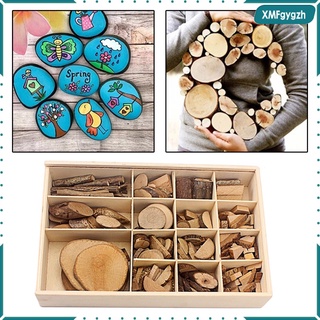 Assorted Size Unfinished Natural Tree Bark Wood Slices Pieces for Crafts DIY