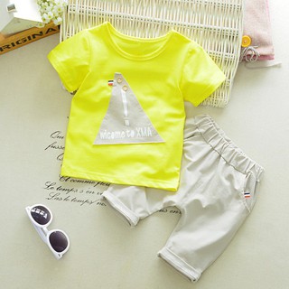 2 piezas de ropa de bebé conjunto de estilo verano camiseta tops + pantalones casual traje