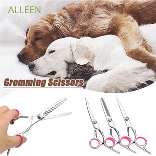 Alleen Animal perro suministros Staight corte adelgazamiento tijeras curvas para el pelo del perro tijeras